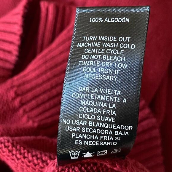 đ§„Geoffrey Beene Maroon 1/2 Zip Knit Sweater w/Navy & Gray Stripe.âEUC! SzâS - Picture 5 of 5